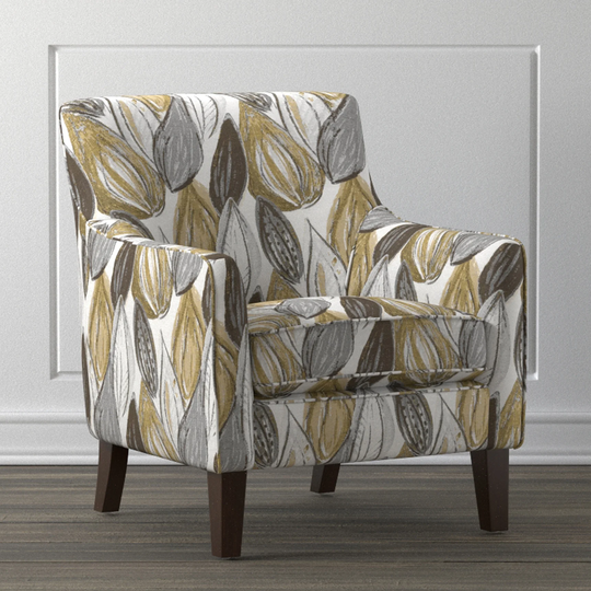 Handy Living Waldron Yellow Leaf Arm Chair