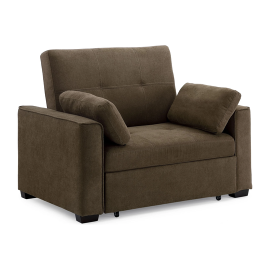Nantucket Pull-Out Chenille Sleeper Sofa with Accent Pillows