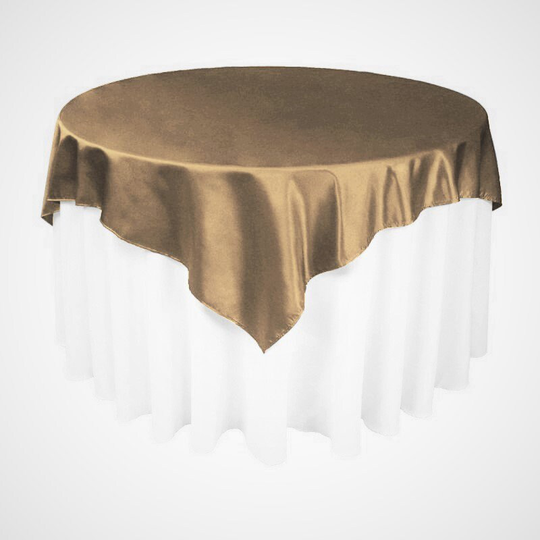 Dark Gold Satin Table Overlay 58''x58''