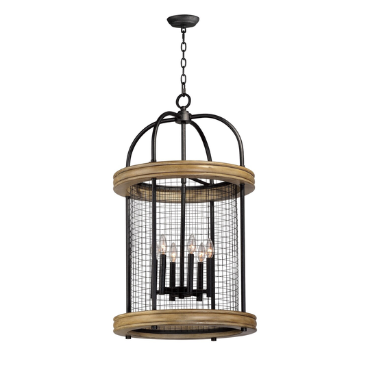 Lancaster 6-Light Pendant - driftwood / black