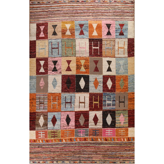 Pastel Color Moroccan Large Rug Handmade Wool Carpet - 10'0" x 14'0"