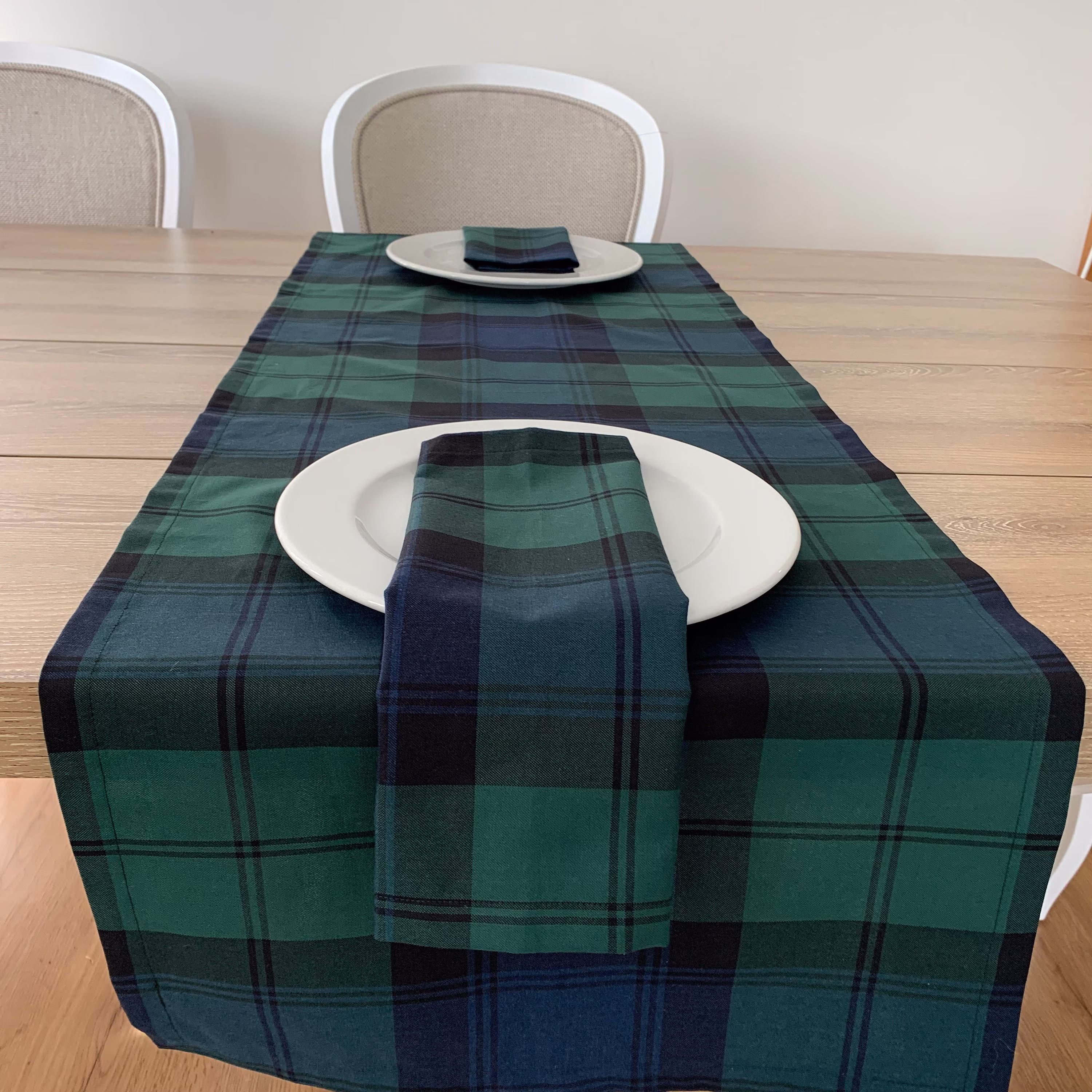 Blackwatch Plaid Table Runner & Napkins, Wedding Tartan Runner