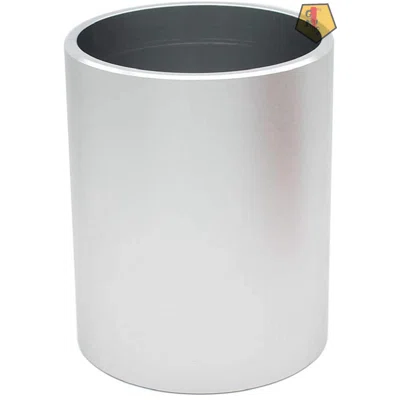 Modern Aluminum Alloy Round Metal Pencil Holder And Makeup Organizer For Office School Home, Silver