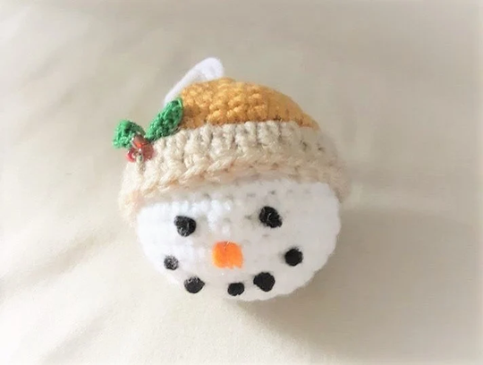 Crochet Snowman Ornament - Assorted Color Hats