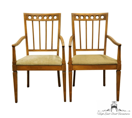 Set Of 2 Century Furniture Italian Mediterranean Neoclassical Tuscan Style Arm Chairs