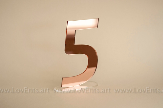 Wedding Rose Gold Mirror Table Numbers, Beautiful Silver Numbers, Table Decor