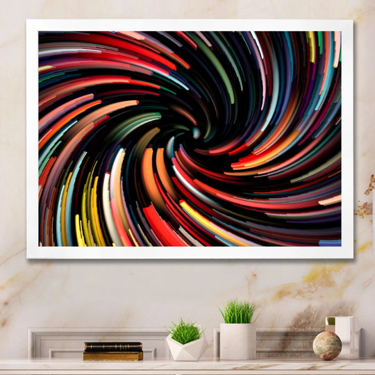 Designart 'Vibrant Color Abstract Spiral' Modern Framed Wall Art