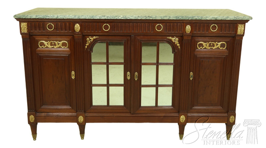 45225Ec Vintage French Louis Xvi Marble Top Mahogany Sideboard