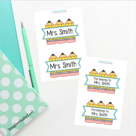 Book Labels Classroom Stickers School Supplies Teacher Pencils