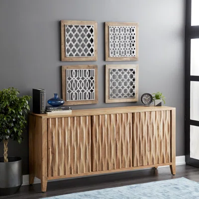 Brydon Rustic Wood 3-Door Sideboard