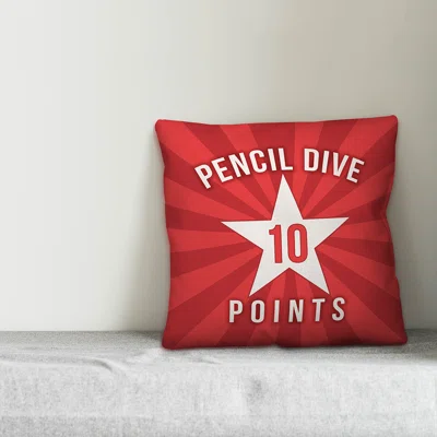Lonergan Pencil Dive 10 Points Indoor/Outdoor Throw Pillow