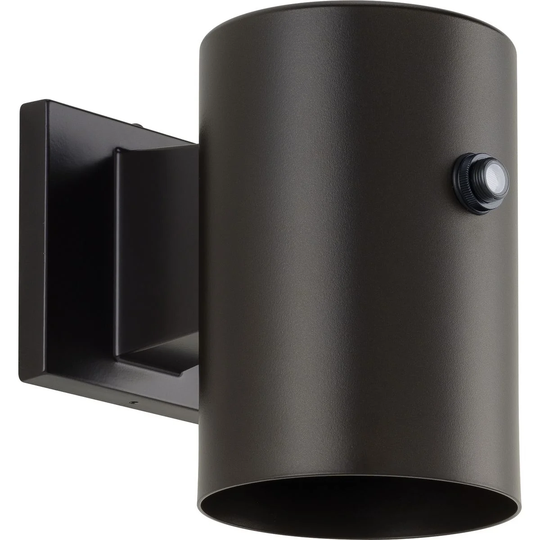 Cylinder Collection 1-Light Antique Bronze 5-Inch Modern Outdoor Small Wall Lantern Light - 5 in x 7.94 in x 7.25 in