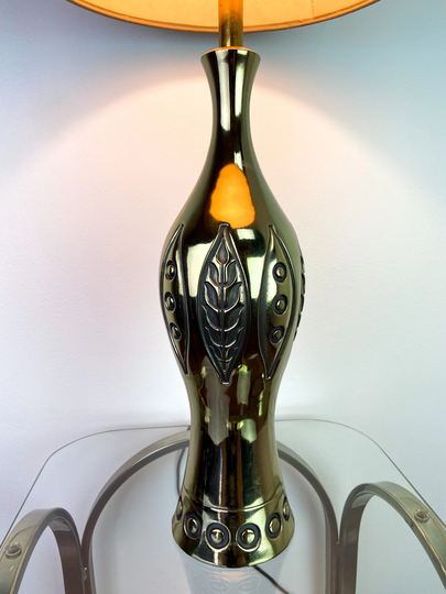 Mid Century Modern Table Lamp Brass Mcm Abstract