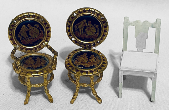 Dollhouse Miniature 1/2" Scale Chairs