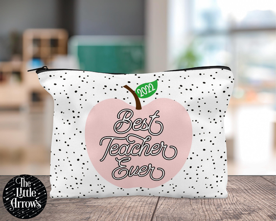 Personalized Tote Bag - Teacher Pencil Travel -Zipper Gift Back To School