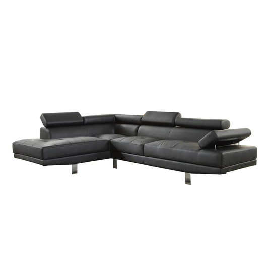 PU Upholstery Sectional Sofa with Adjustable Headrest