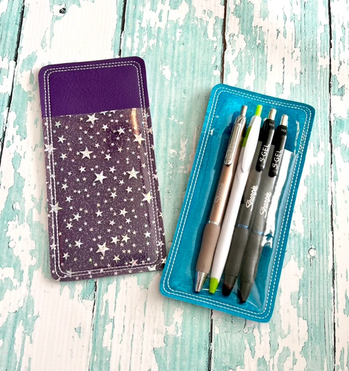 Pen Holder Pouch, Or Pencil Sleeve, Purse Backback -Choose From 70 Colors