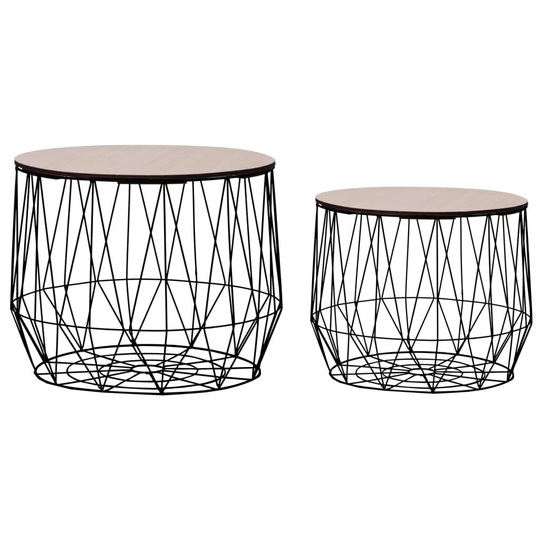 Coffee Table 2 pcs Black
