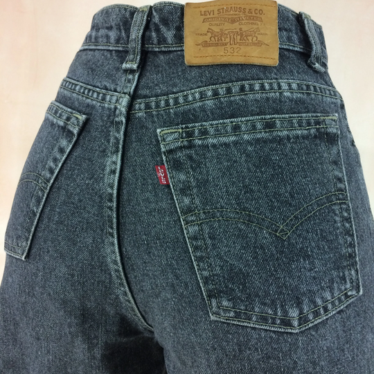 Size 27 Vintage Levis 532 Women's Jeans Ultra High Waisted Y2K's Distressed Relaxed Fit Straight Leg Classic Mom Made in Canada