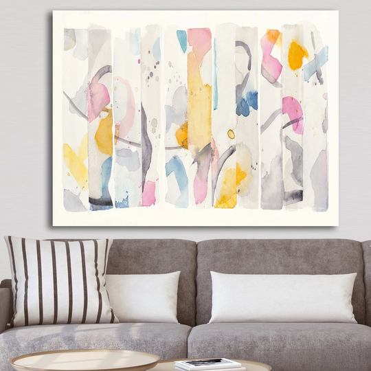 Designart 'Multi-Color Geometric Bars II' Modern & Contemporary Gallery-wrapped Canvas - Multi-color