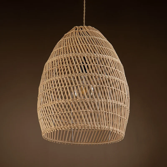 Veremund Light Bell Pendant Wicker Rattan Light - 19.7" x 15.7"