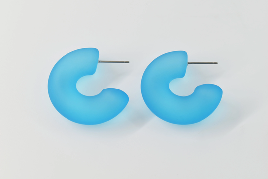 Color Earrings, Rce-05, 2Pcs, Resin Pastel Outer 29mm, 10mm Thick, Titanium Post