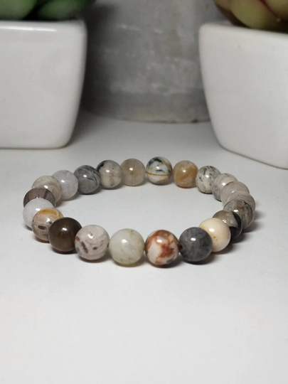 Bamboo Agate Beaded Bracelet