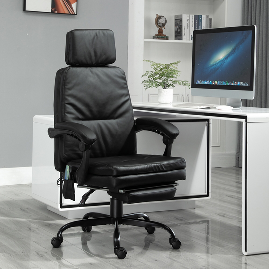 Vinsetto 6-Point Vibration Massaging Office Chair with High Back, Height Adjustable, Padded Seat and Wheels