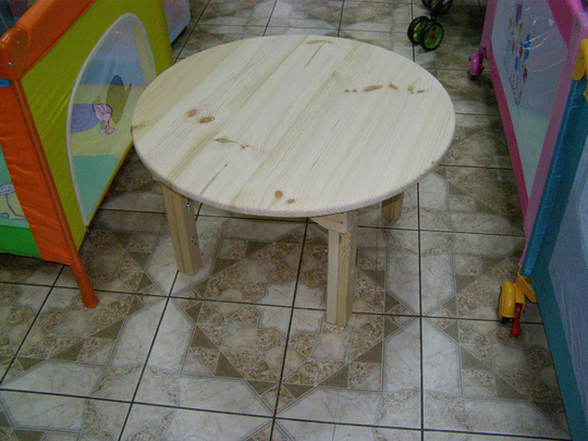 Kids Furniture Child Table Round Adjustable in Height By 3 Positions For Children From 1.5 Years Montessori Gift Grandson, Granddaughter