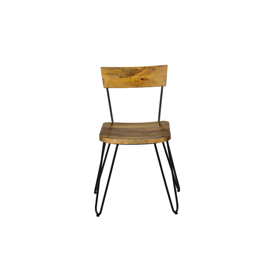 Sazerac Solid Mango Wood Iron Chair | Set of 2 | 21.5" X 21" X 32"