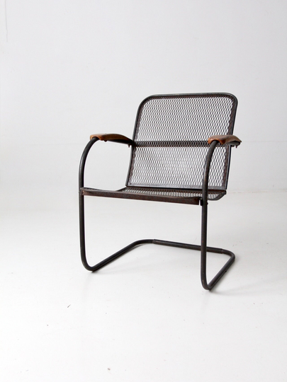 Mid-Century Metal Mesh Patio Chair, Bouncer Chair