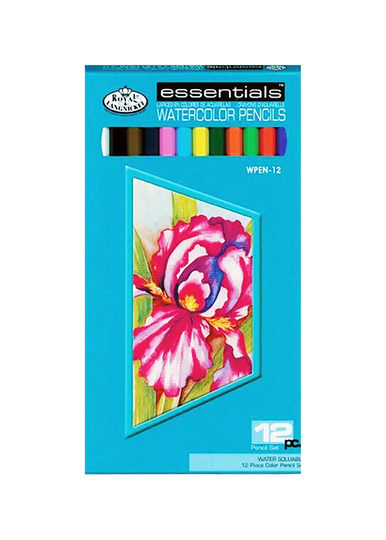 Royal & Langnickel Essentials Watercolor Pencils - 12 Assorted, Coloring, Smooth, Blendable, Colored
