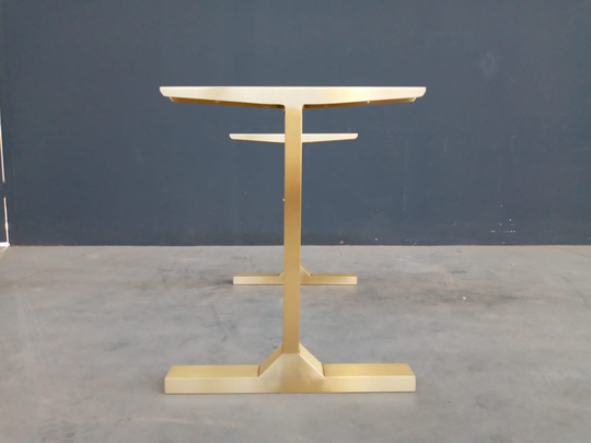 Modern Brass Table Base, 28" H X W 72" L Besik Base, Height 26" - 30"