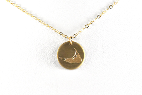 Nantucket Disc Necklace Or Bead Bracelet in Gold Filled Sterling Silver, Cape Cod Charm, Gift