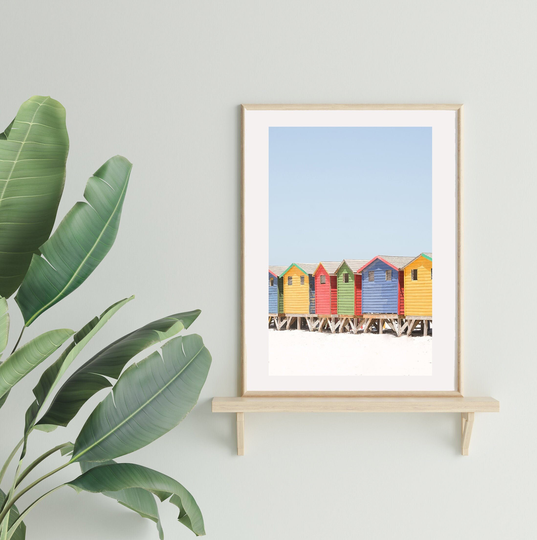 Beach Photo Colorful Huts | Wall Art Decor Original Print Landscape Photography Muizenberg South Africa