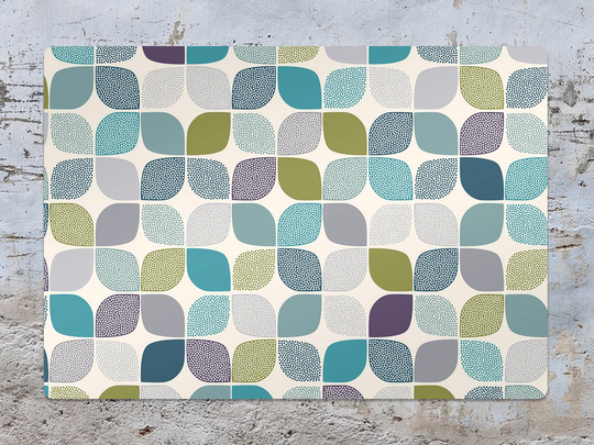 Abstract Almod Chair Mat, Blue Protective Green Splat Art Deco Vinyl Floor Office Decor, Decorative Gift Idea