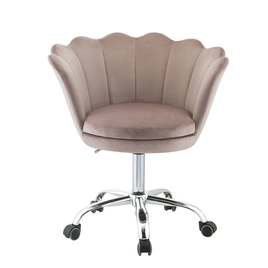 Micco Office Chair Rose Quartz Velvet Chrome