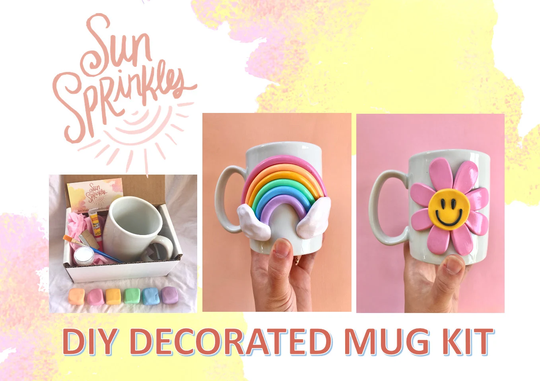 Diy Mug Art Kit/ Decorate Your Own Custom Coffee Mug/ Colorful 3D Handmade Ceramic Lover Gift/ Cute Mugs