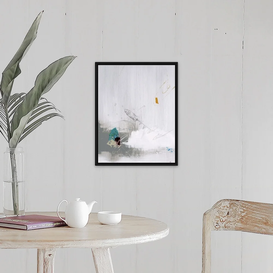 "Across the Block IV" Black Float Frame Canvas Art