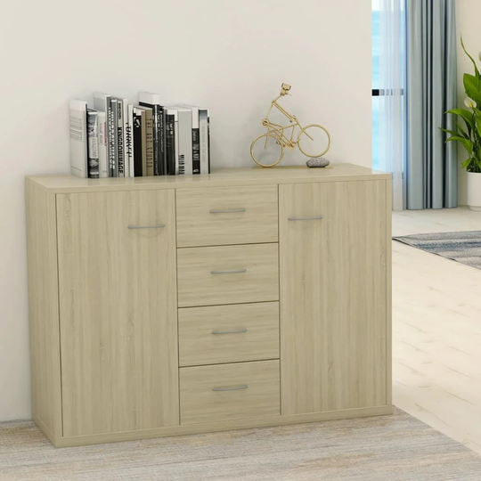 Sideboard Sonoma Oak 34.6"x11.8"x25.6" Chipboard