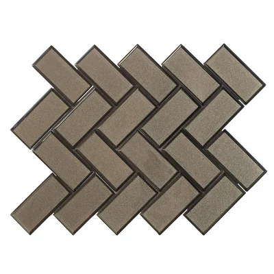 2" x 4" Glass Herringbone / Chevron Mosaic Tile