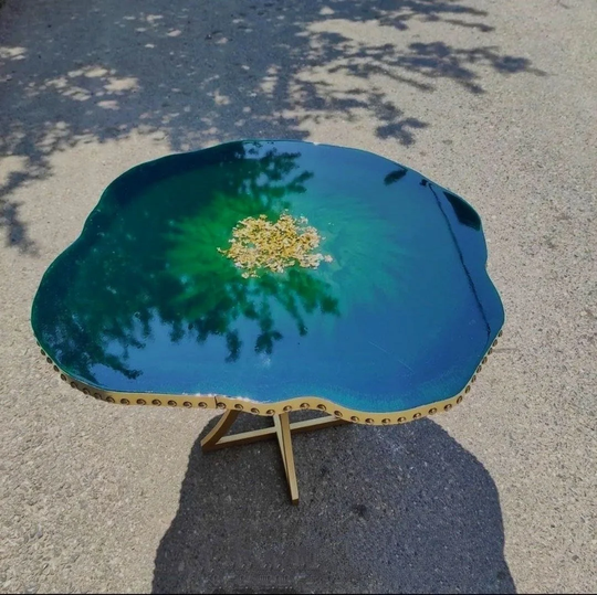 Handmade Black Epoxy Coffee Table, Modern Unıque Art, Table Decor, Large