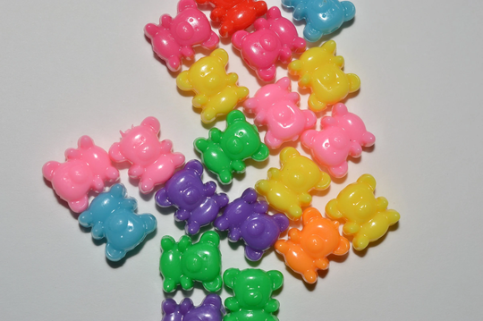 Adorable Assorted Color Acrylic 12.5mm Teddy Bear Beads | 4170027 E7-5-02