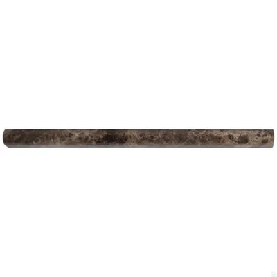 12" x 0.75" Polished Marble Pencil Liner Tile Trim in Brown