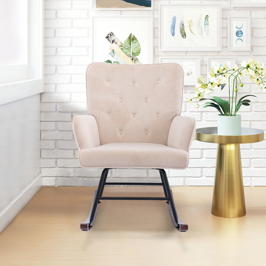 Living Room Accent Chair Velvet Rocking Chair Arm Chairs for Home