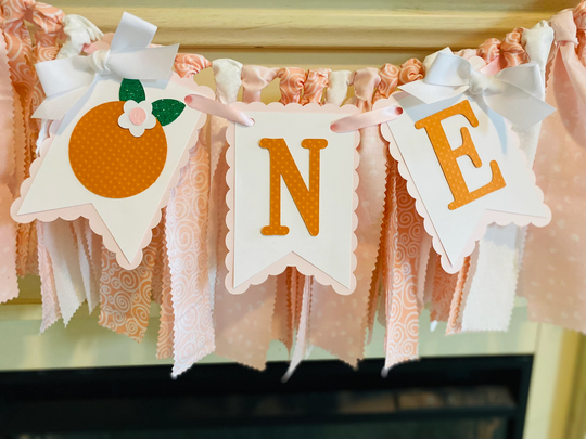 Little Cutie High Chair Banner, Banner, Clementine Birthday Banner, Orange First Birthday, Girl