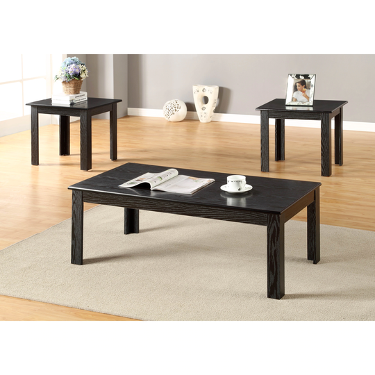 Titanic Furniture Gaby 3-Piece Table Set with Black Wood Pattern - 3-Piece Set