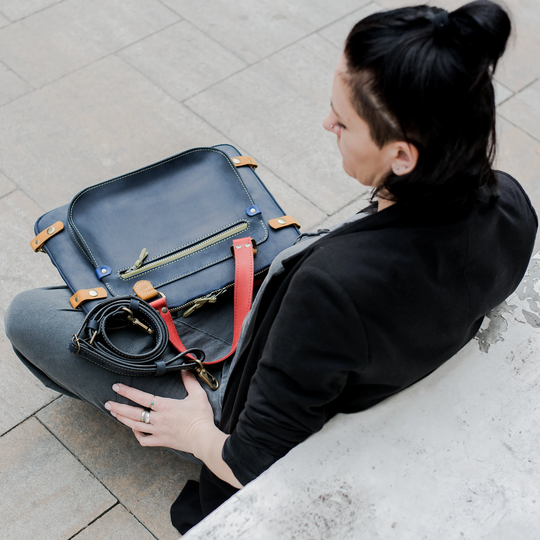 Vintage Leather Laptop Office Bag Macbook Crossbody Distressed Handmade Unique
