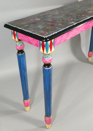 S || Long Hall Table | Hand-Painted 47x14x30H As Shown Or Custom Colors