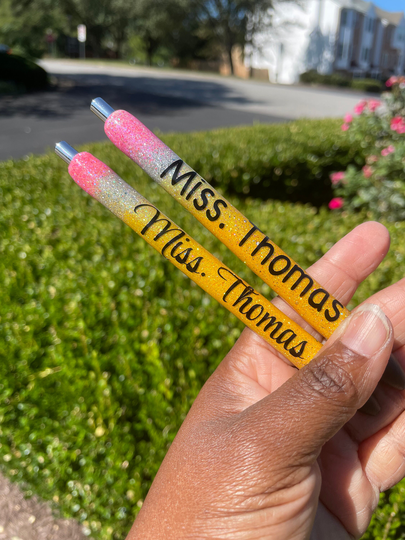 Pencil Glitter Pen, Custom Teacher Gift, Glitter Pen, Pencil School Supplies, Pen